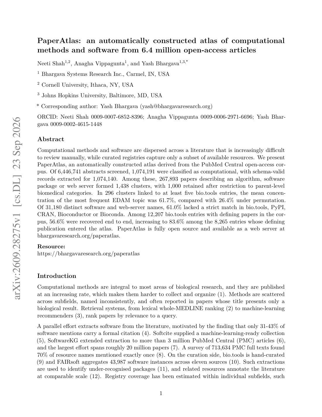 First page of the PaperAtlas preprint